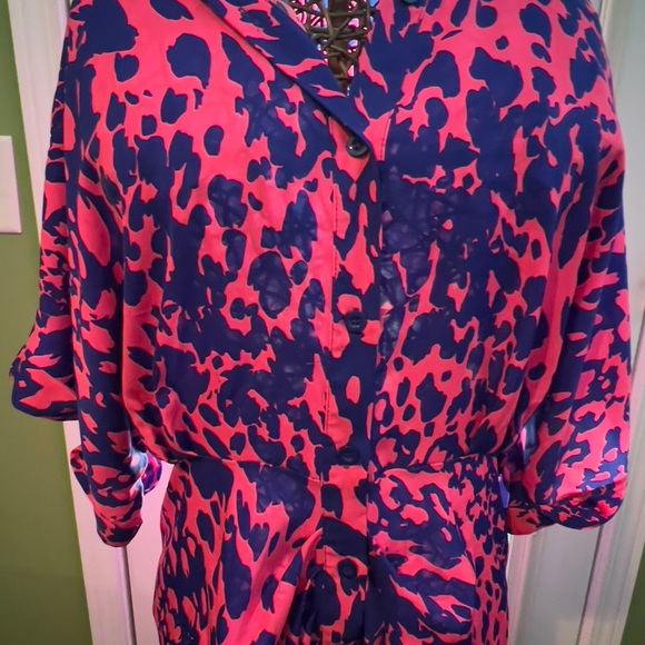 SHEIN Vibrant Pink and Blue Dress - Picture 1 of 5